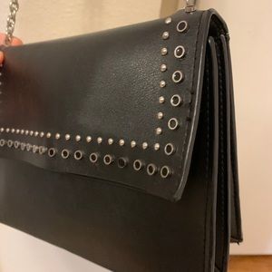 Zara black shoulder bag purse with silver details